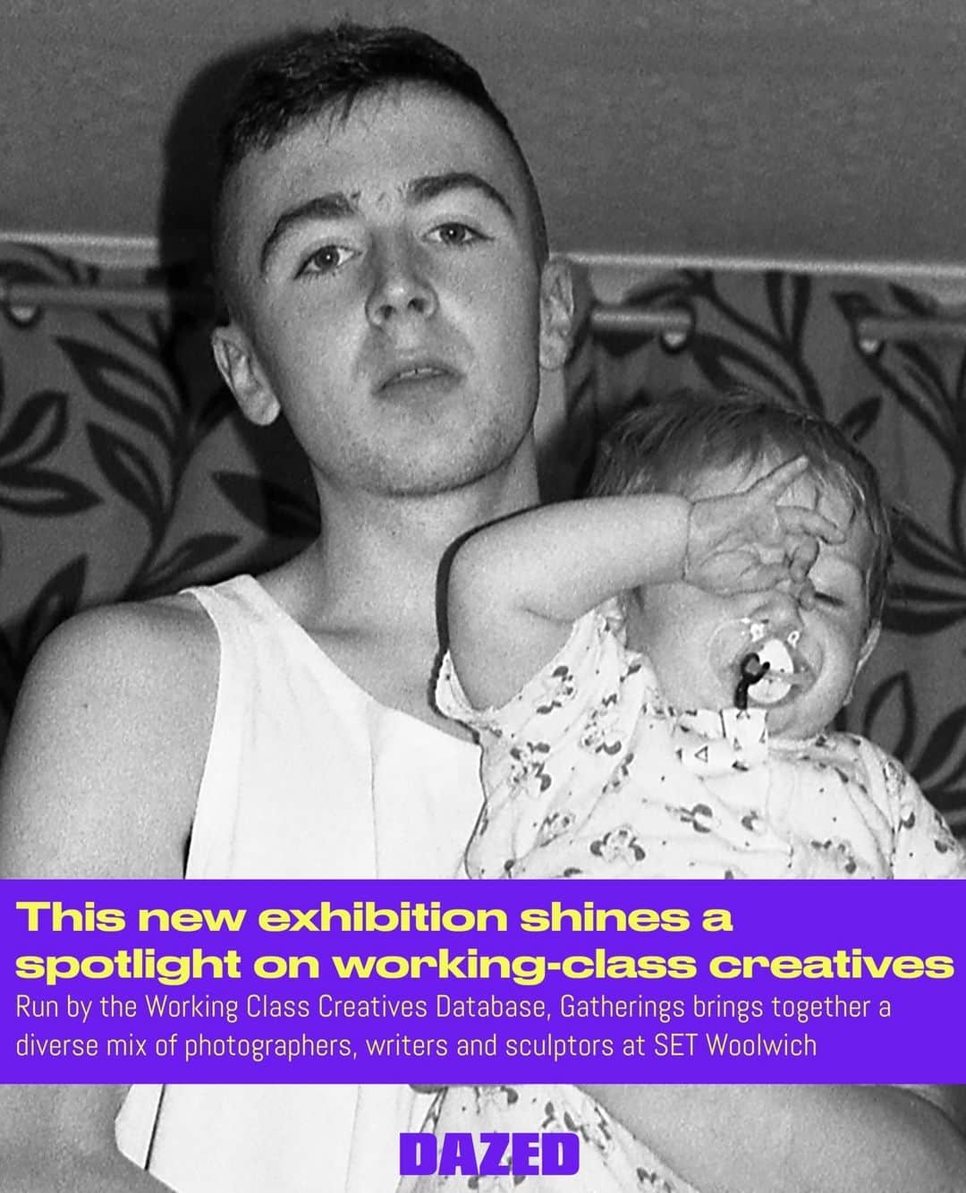Dazed Magazineのインスタグラム：「Breaking into the creative industries is easier said than done, especially if you don’t have the money, free time, and connections required to develop your craft and find an audience for your work.⁠ ⁠ Luckily there are some organisations working to make things a little easier, like the @workingclasscreativesdatabase (WCCD) that aims to connect a community of working-class artists, writers, and performers, and provide them with a public platform.⁠ ⁠ Now, WCCD is taking over Woolwich’s @setsetsetsetsetset for its latest exhibition, which features 28 artists working with installation art, sculpture, photography, video and text from now until August 17.⁠ ⁠ Titled Gatherings, the show represents “diversities, histories, places and identities within the working-class experience,” the curators tell Dazed.⁠ ⁠ Find out more through the link in our bio 💪⁠ ⁠ 📷 Courtesy @workingclasscreativesdatabase⁠ ✍️ @t.s.waite」