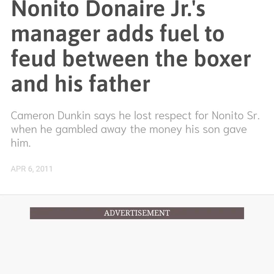 Noito Donaireのインスタグラム：「https://www.pep.ph/lifestyle/24352/nonito-donaire-jrs-manager-adds-fuel-to-feud-between-the-boxer-and-his-father  Link clickable in story  Money makes people do evil things.」