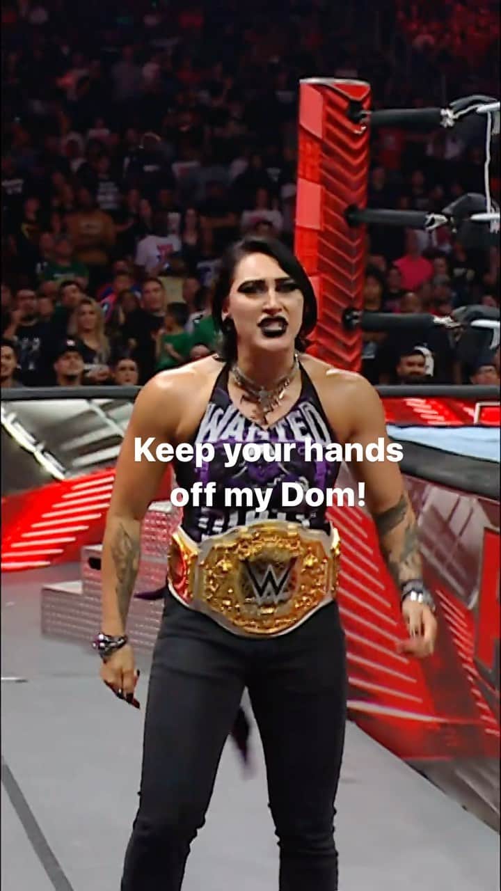 WWEのインスタグラム：「Don’t touch @rhearipley_wwe’s Dom Dom!」