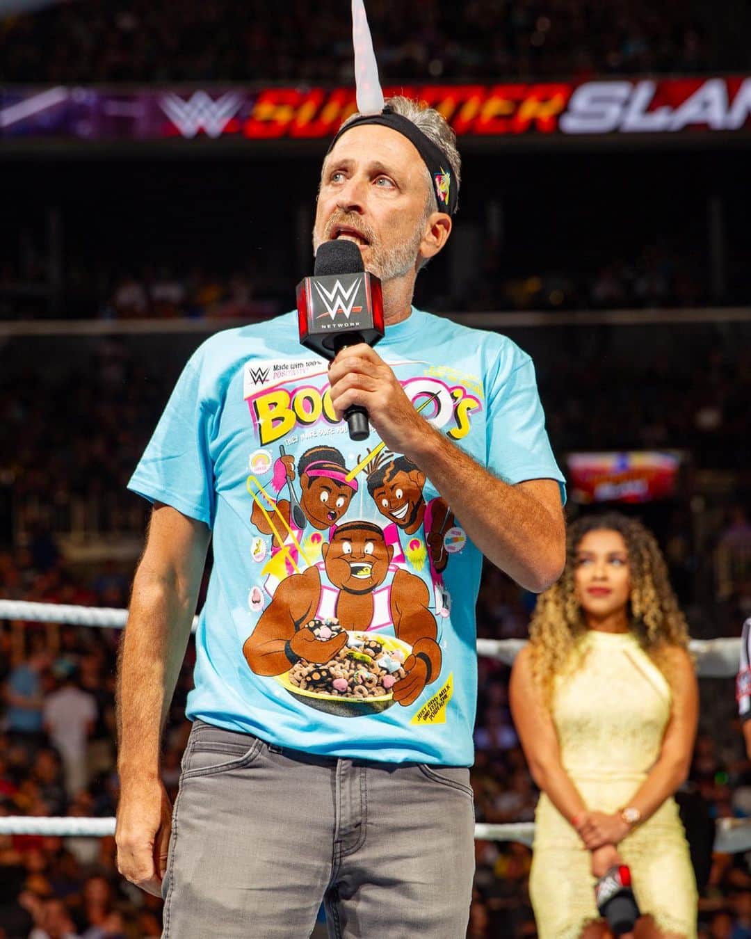 WWEのインスタグラム：「Celebrities always show up to #SummerSlam 📸」