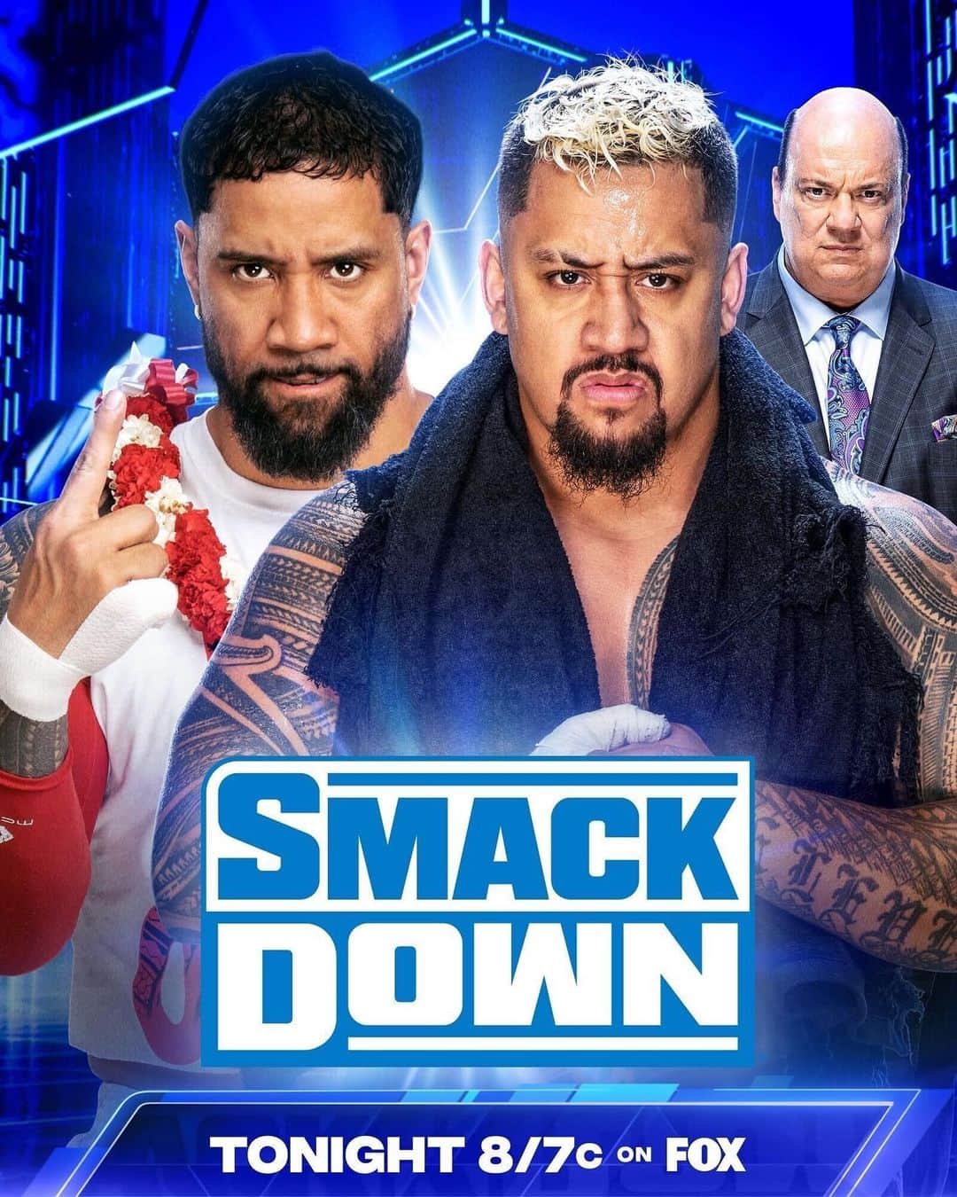 WWEのインスタグラム：「TONIGHT on #SmackDown   ☝️ @uceyjucey goes one-on-one with his brother, @solosikoa  👊 @biancabelairwwe, @wwe_asuka, and @charlottewwe prepare to do battle at #SummerSlam 👀 @wwesheamus goes up against @reallaknight   📺 8/7c on @foxtv」