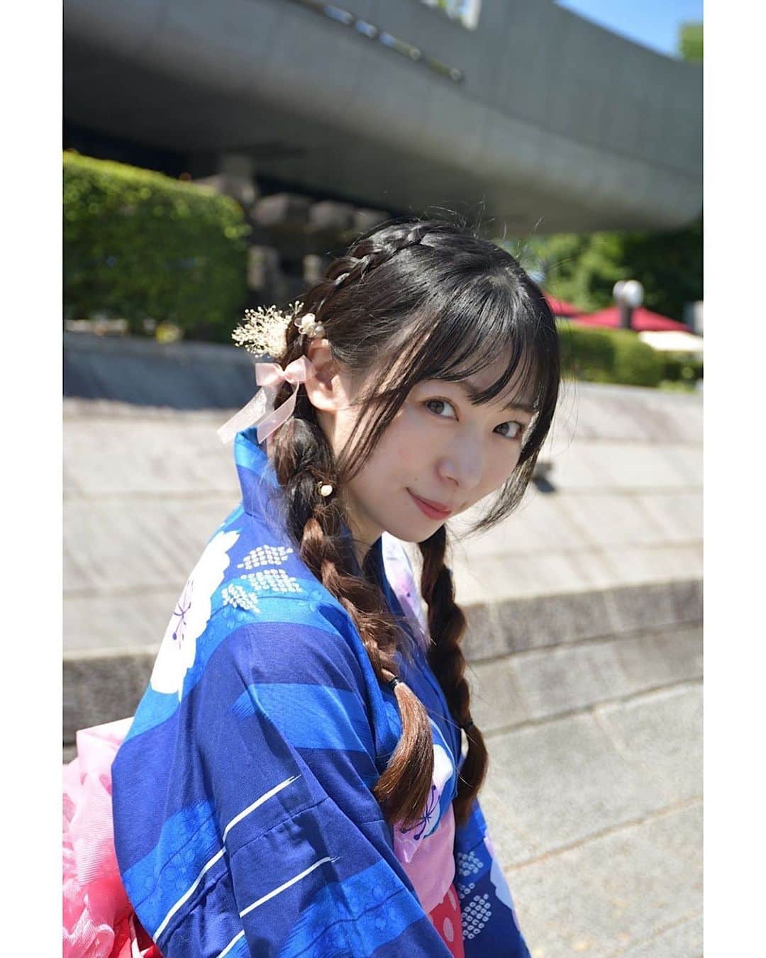 熊谷知花のインスタグラム：「たくさん撮っていただいたお写真あげていくね💐  夏だし✨浴衣写真たくさんになります👘」