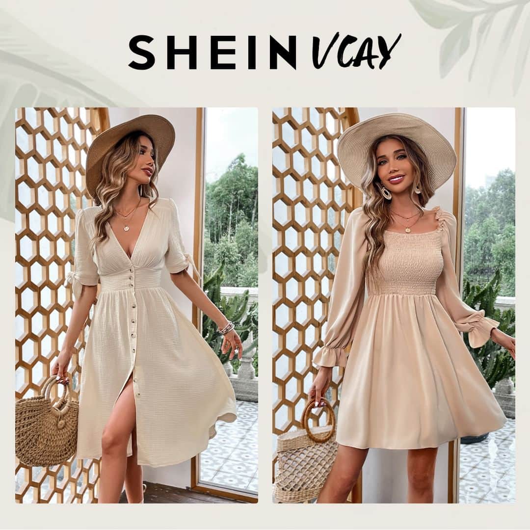 SHEINのインスタグラム：「SHEIN VCAY: so many must-pack looks you might need an extra suitcase 😏🧳💫 Which styles say "bring on the boho" for your next getaway? 👇  🔎20097882 20096831 20096784 20096358 20091569 19940323 19940167 19813679 19580329  #SHEINVCAY」