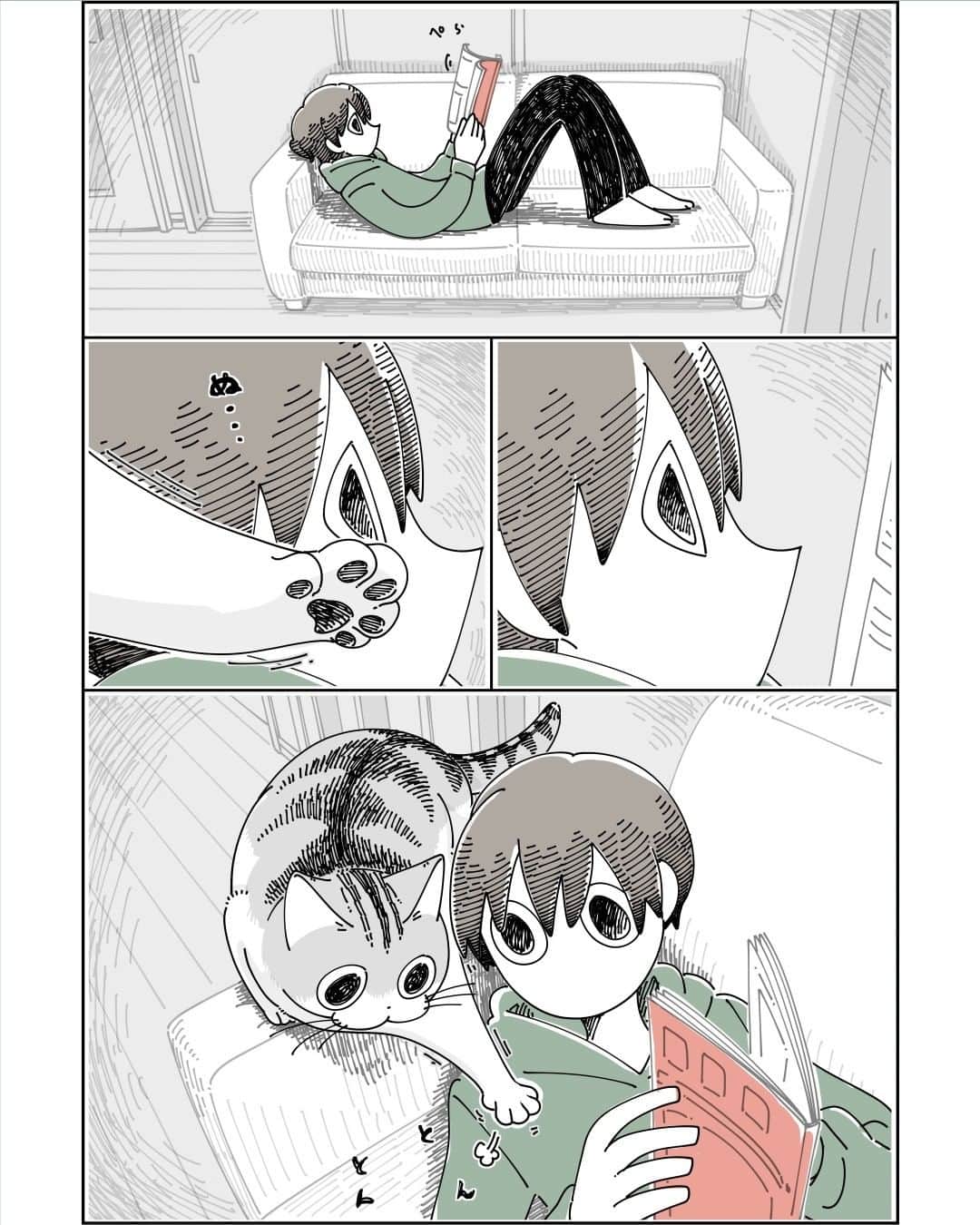 キュルZのインスタグラム：「ついでにストレッチ  #キュルガ #夜は猫といっしょ #猫 #cat #猫漫画 #猫のいる暮らし」