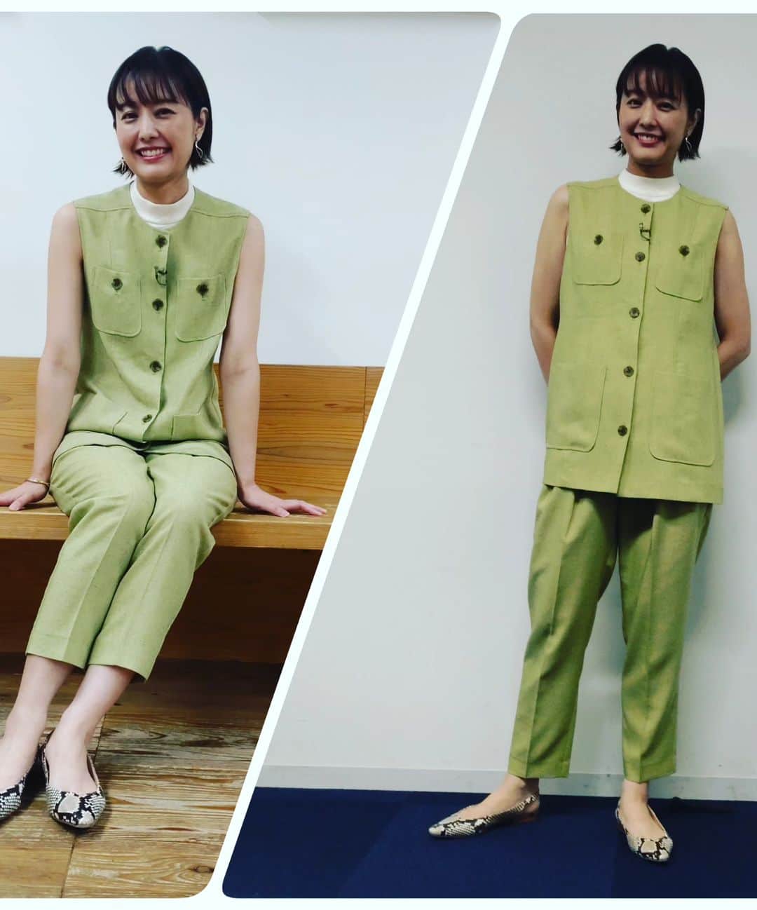 中村仁美さんのインスタグラム写真 - (中村仁美Instagram)「明日の朝は 健康カプセル！元気の時間 スタジオとロケにも スタジオで ...