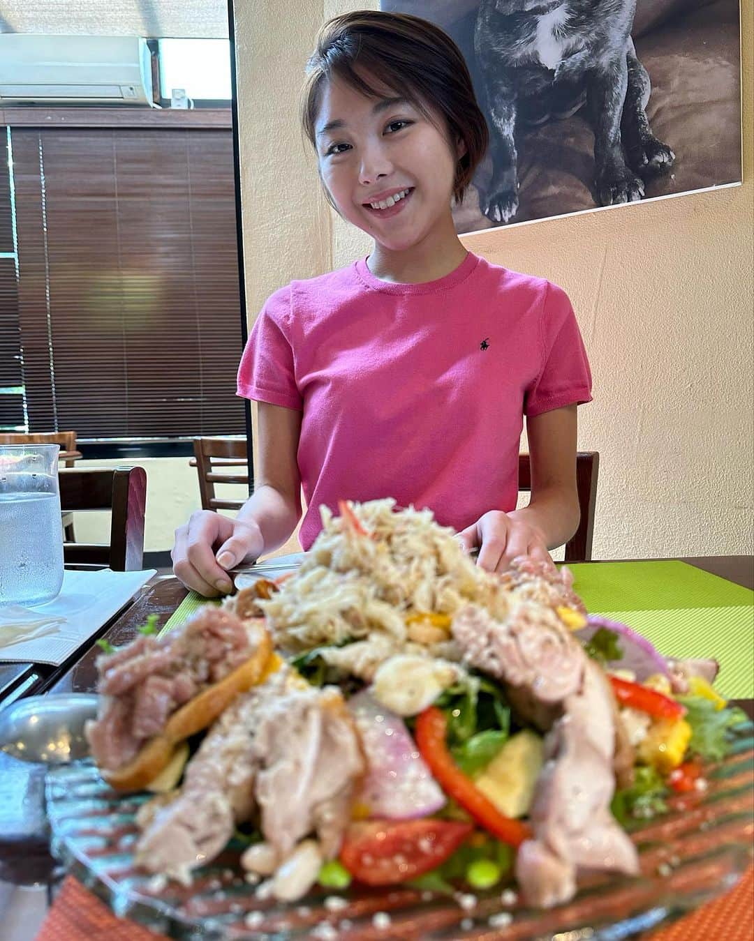 野田すみれのインスタグラム：「ランチ❤️ 港区一番に美味しいイタリアン🍝 一度きたら皆はまっちゃう〜 最上のクオリティの食材を使う店だ❤️ キムタク似のシェフが待ってるよ⭐️  #lamensa」