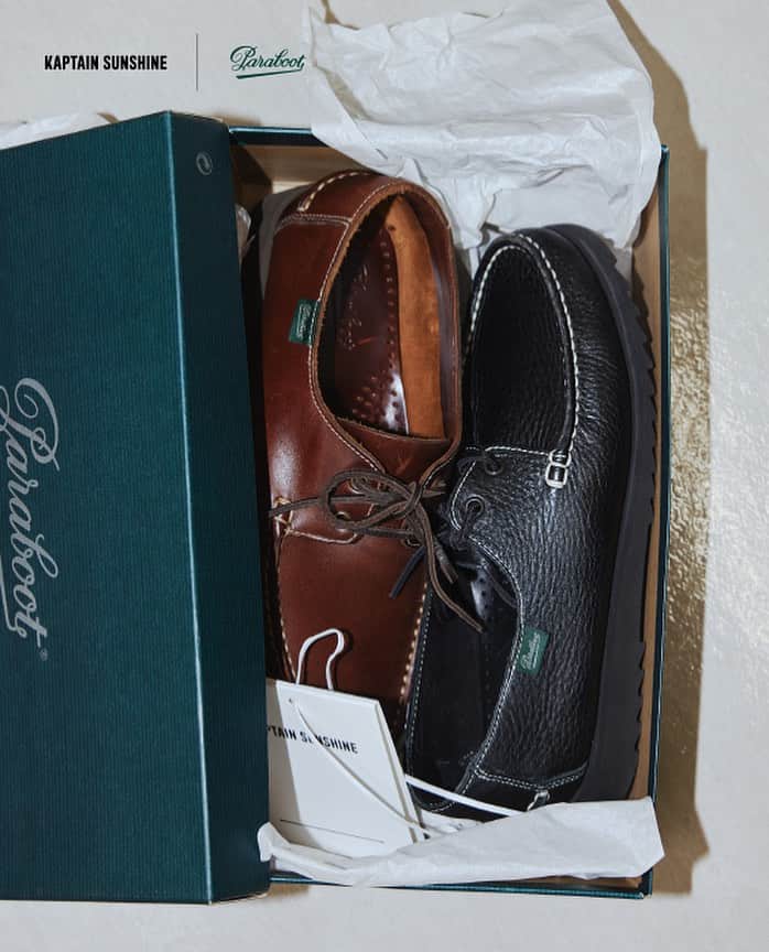 のインスタグラム：「.  KAPTAIN SUNSHNE × Paraboot Special Collaboration  "DOMINGUE"  It will be released on August 6th  More information can be found at our online store. kaptainsunshine.com  #kaptainsunshine」