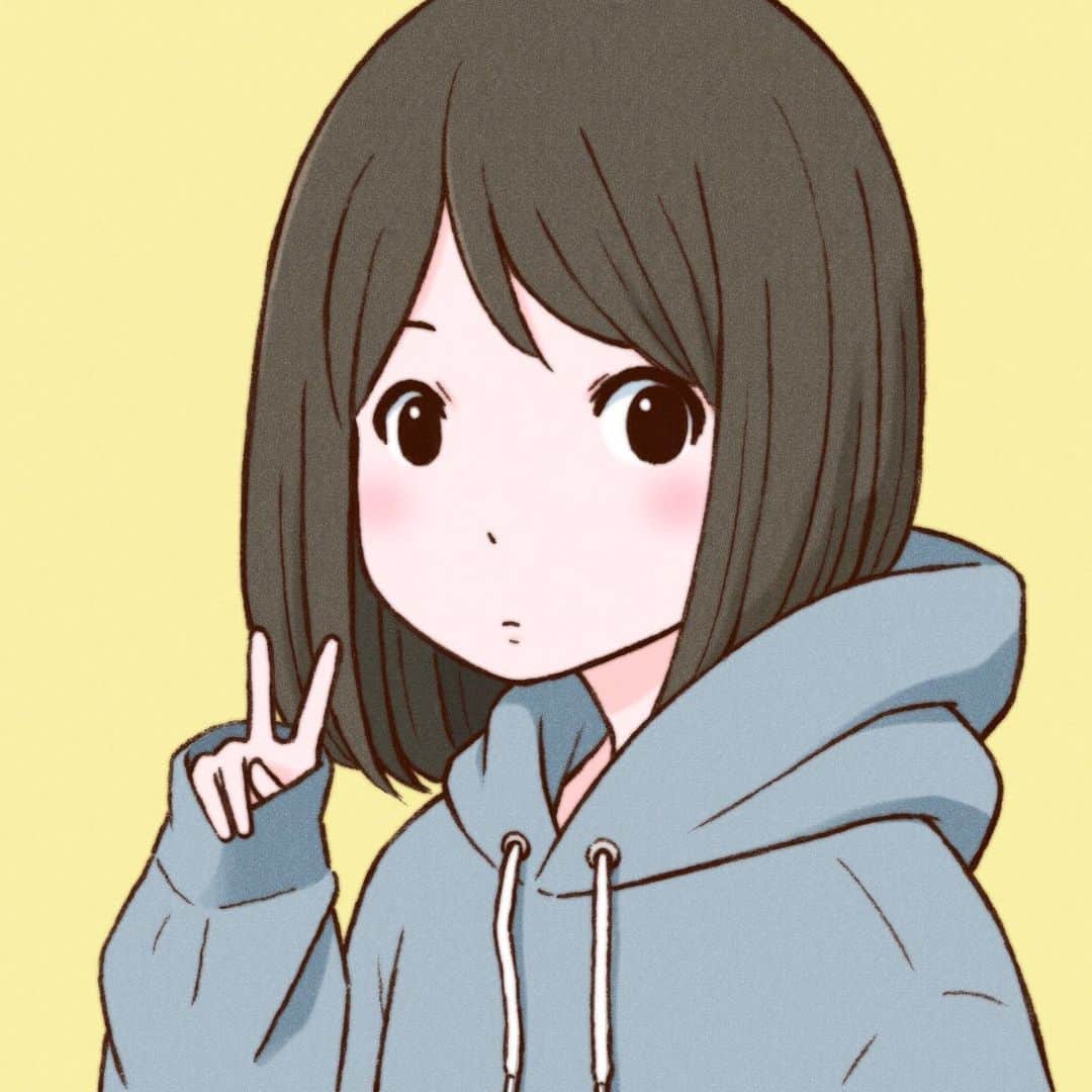 徳田有希のインスタグラム：「女の子✌️  #illustration #illustrator#illust #art #artwork #drawing#イラスト#絵」