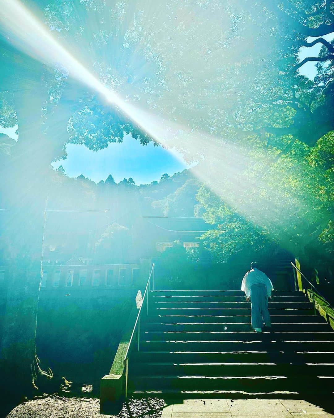 谷川じゅんじのインスタグラム：「Flagship Ebisu Shrine. 島根松江美保関。三方がぐるっと海に囲まれた岬の突端にある美保神社。全国あまたのえびす様総本宮は、やさしいひかりと海風が吹き抜ける日本の原風景でありました。ますます日本が面白い。やさしい週末は始まったばかり。#goodvibesonly #goodneighbors #thisisjapan」