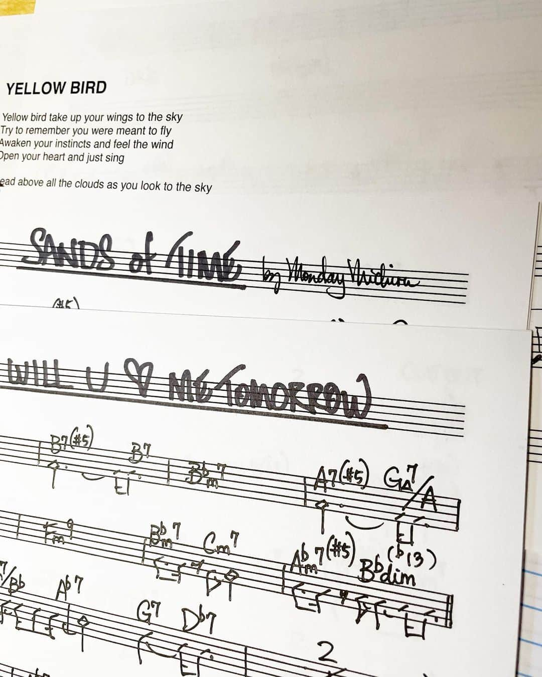 Monday満ちるさんのインスタグラム写真 - (Monday満ちるInstagram)「Rewriting old charts for the upcoming Joe’s Pub hit on 8/25! Hope I can handle the old material, some are vocally tricky!」8月6日 6時22分 - mondaymichiru