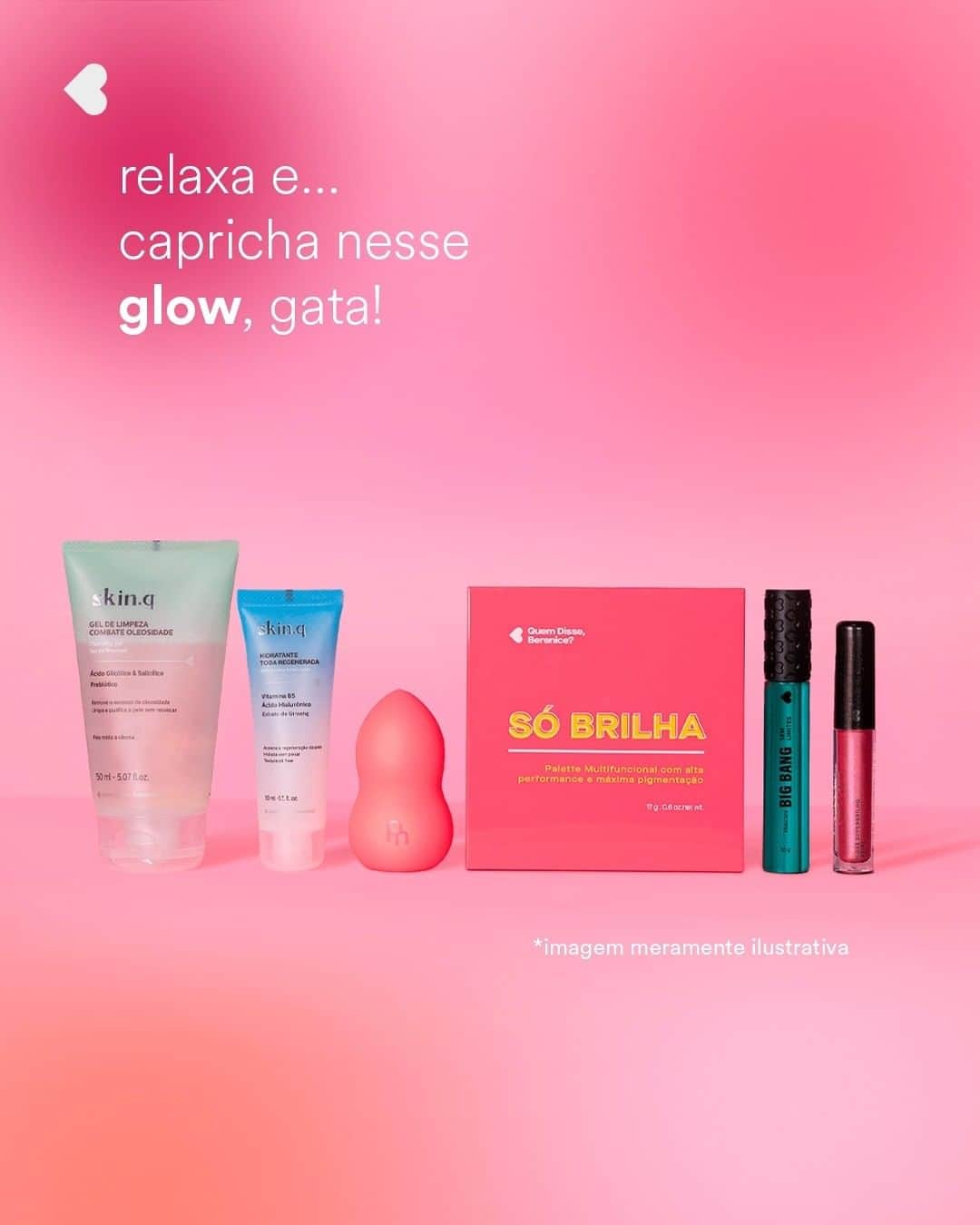 quem disse, berenice?のインスタグラム：「as pr3limin4res da make ficaram ainda mais prazerosas! aproveite e garanta seu kit Make no Glow por R$ 289 e leve um Sponge Bullet da @novapanty por apenas R$ 2.  #PraTodosVerem: o post é um gif onde vai surgindo cada produto do Kit Glow do 0rg4asm0 até ficar o kit completo e com o texto: "Fazer a make nunca foi tão prazeroso // relaxa e... capricha nesse glow, gata!". Com a observação: "imagem meramente ilustrativa". Fim da descrição.」