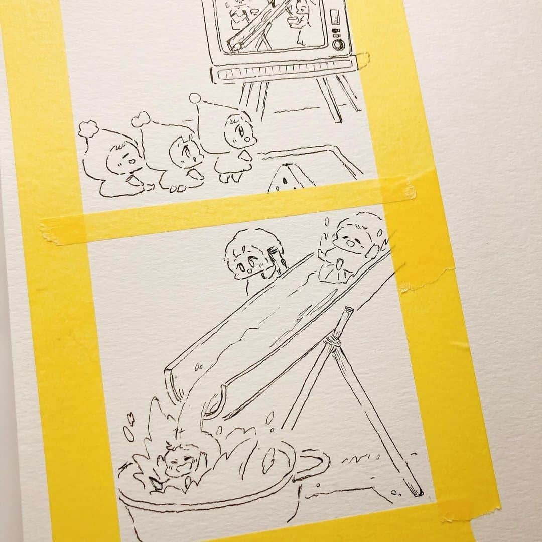 まつざきしおりさんのインスタグラム写真 - (まつざきしおりInstagram)「こびとたちの夏休み 流しそうめんなウォータースライダー  #こびとたちの夏休み #夏 #夏休み #流しそうめん #ウォータースライダー #水彩画  #コピック #イラスト #色鉛筆 #illustration #drawing #watercolor #summer」8月5日 21時50分 - matsuzakishiori