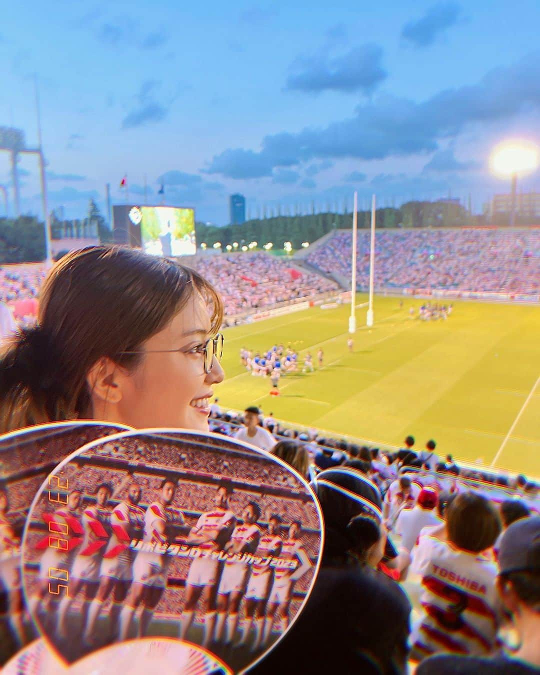 神田れいみさんのインスタグラム写真 - (神田れいみInstagram)「🏉  ラグビー観戦🌸 🇯🇵日本 対 フィジー🇫🇯  臨場感と熱量が物凄かったです！ ハカも見ることができました🥹  W杯まで約1か月。 今日getしたユニフォームを着て応援するのが楽しみっ！」8月5日 22時11分 - kandareimi