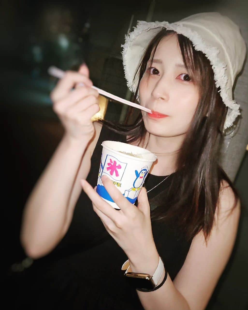 佐々木優佳里のインスタグラム：「🍧  #花火大会 #かき氷 #休日」