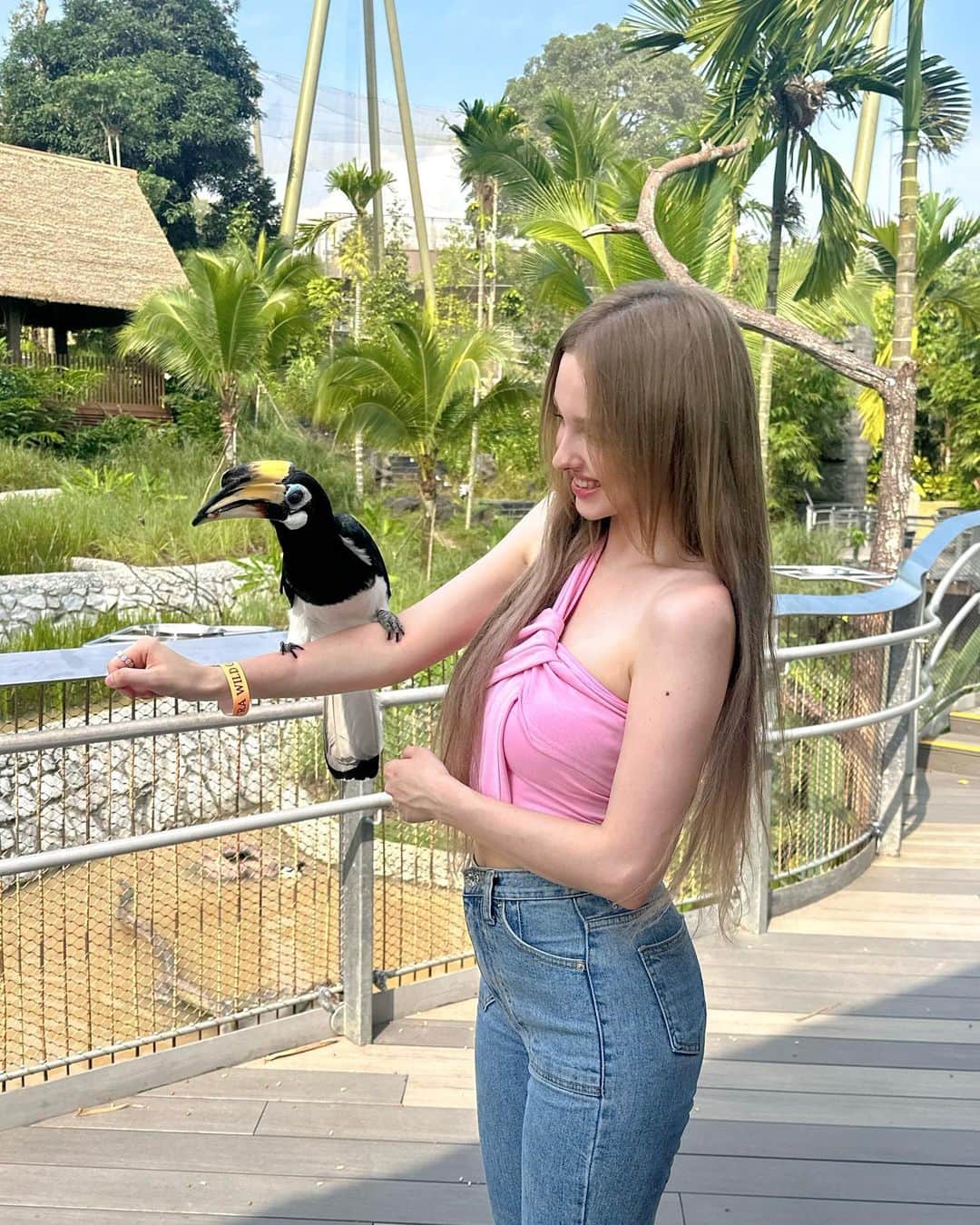 Elina 엘리나 (エリナ) さんのインスタグラム写真 - (Elina 엘리나 (エリナ) Instagram)「Bird Park was fun! they are so cute🦜🤍 귀여운 새들이랑 놀고왔다ㅎㅎ」8月5日 22時31分 - elina_4_22