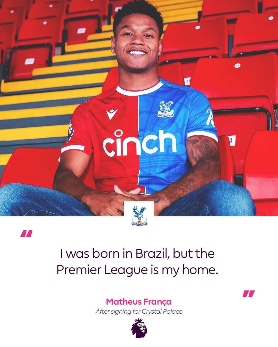 クリスタル・パレスFCさんのインスタグラム写真 - (クリスタル・パレスFCInstagram)「Welcome to your new home, Matheus 🏠🇧🇷」8月5日 23時29分 - cpfc