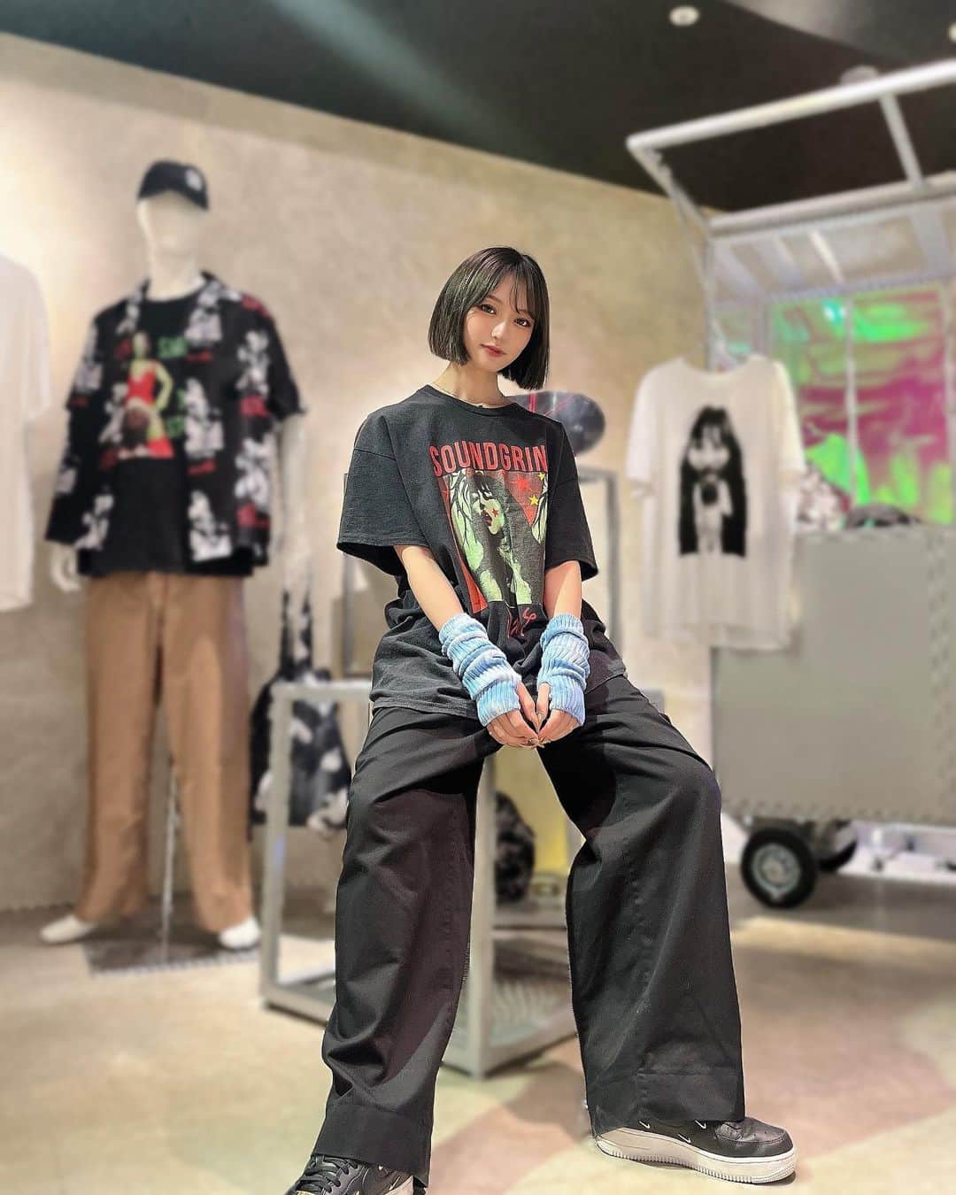 流川夕のインスタグラム：「@prestigeapparel_official  20230805📍仙台PARCO ありがとおございまし夕🙇🏽‍♀️🖤」