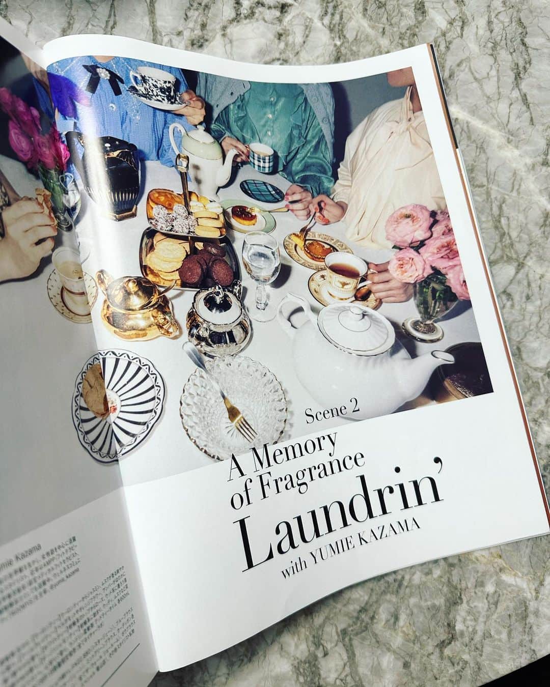 風間ゆみえのインスタグラム：「otonaMUSE  Laundrin' with  YUMIE KAZAMA  Scene ２  GOOD TEA TIME 🎶🎶🎶  @laundrin  @otonamuse」