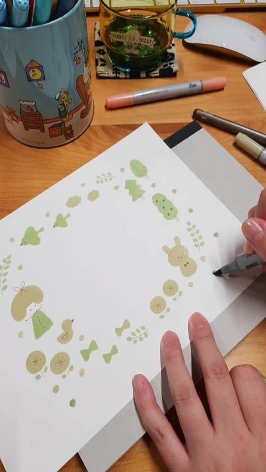 mizutamaのインスタグラム：「8/5 イラスト描き仕事」