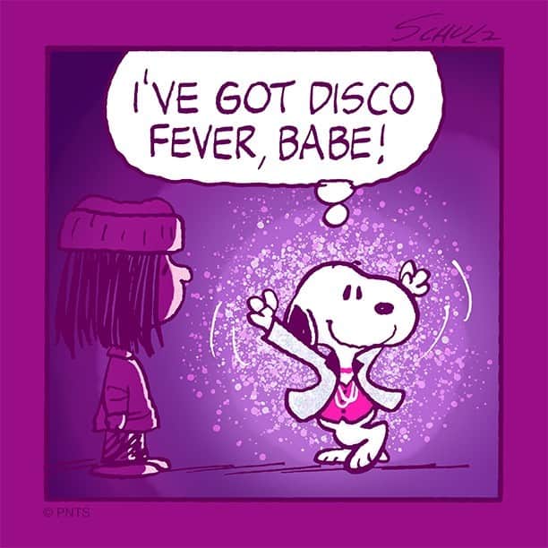 スヌーピーのインスタグラム：「Disco fever!」