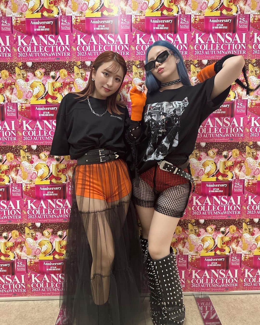 にこのインスタグラム：「_  関西コレクション JIMWAG(@jimwag_official )ステージありがとうございました😳🔥  ちゃんさんと暴れ散らかしまして失礼いたしました  _」