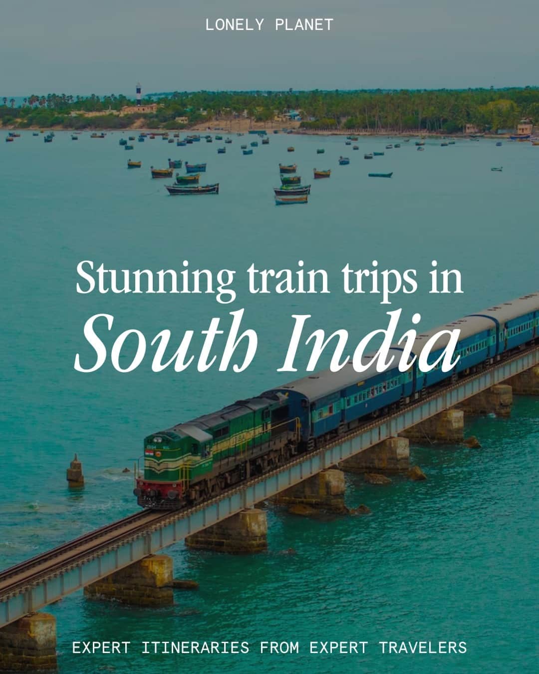 Lonely Planetのインスタグラム：「If you appreciate the ✨magic✨ of slow travel and prio views above ALL else, grab your pals and hit one of our GREATEST joys: riding the rails in lush South India 🚂 Say helloooo to jade-green forests, misty mountains and dreamy coasts. The best way to look up routes is online via Erail, Indian Railways and Seat 61, where you can grab tix as well 🎟️ Pro tip: the reserved air-conditioned classes (1AC, 2AC or 3AC) may be most comfortable for overnight travels.」
