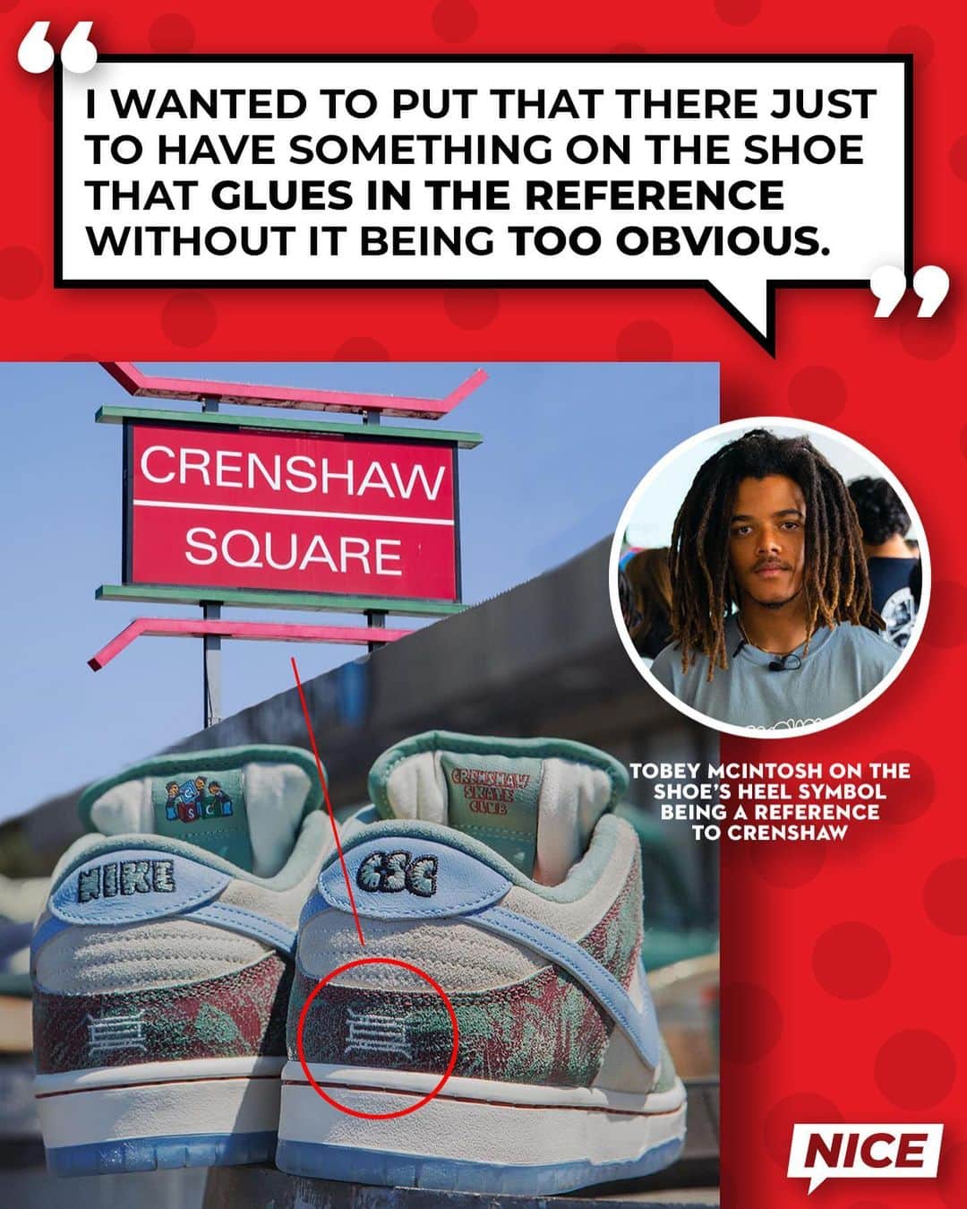 Nice Kicksさんのインスタグラム写真 - (Nice KicksInstagram)「Following the release of his first Nike SB Dunk collab, we caught up with @crenshawskateclub founder, @tobeycsc to talk about the creation of CSC and dive into the details of the collective’s new sneaker 🛹  The 20-year-old Stanford student also spoke about his shoe being leaked online and touched on his relationship with the late founder of BornxRaised, Chris “Spanto” Printup 🕊️   LINK IN BIO for full interview 📲」8月6日 6時52分 - nicekicks
