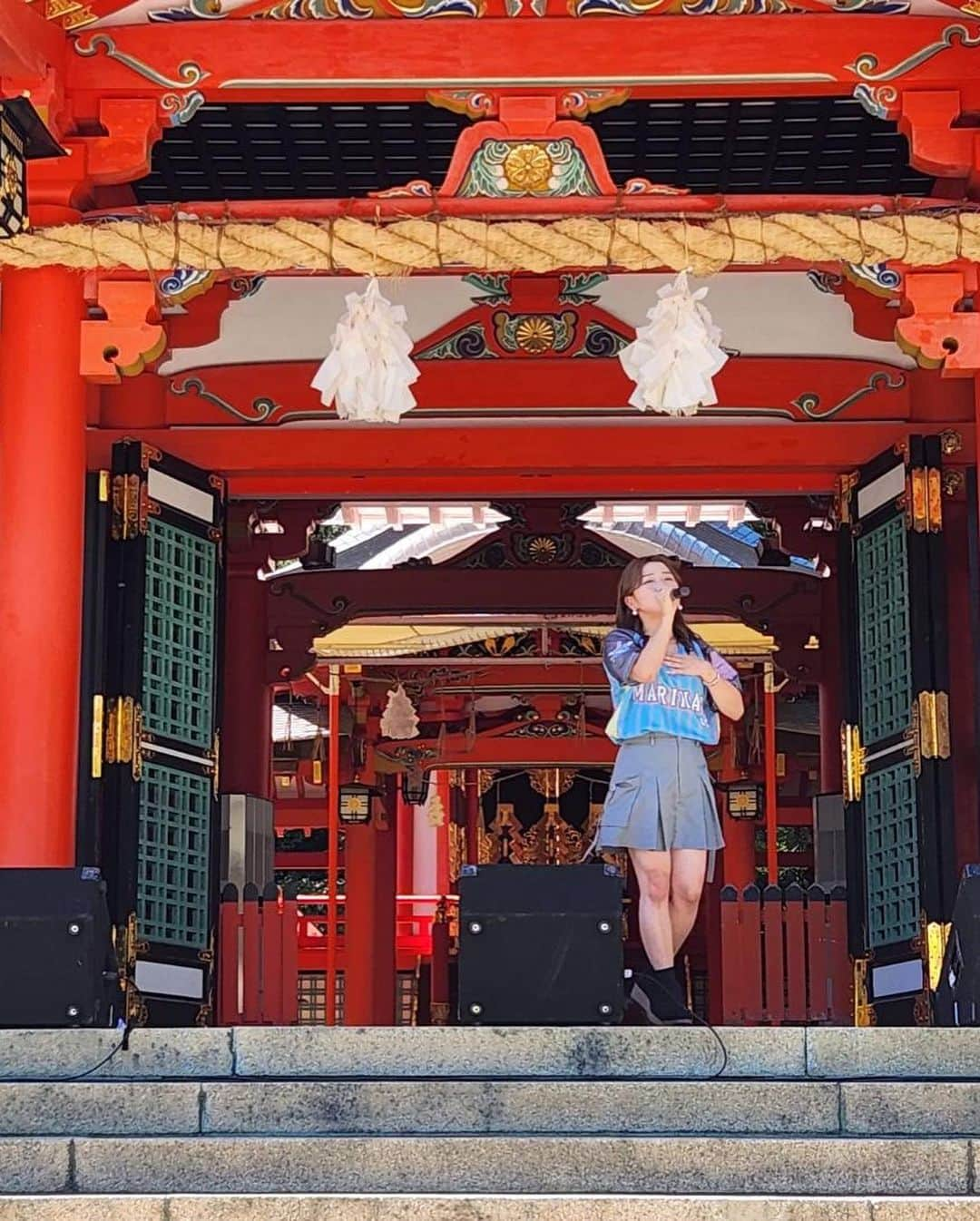 河野万里奈さんのインスタグラム写真 - (河野万里奈Instagram)「昨日「#生田神社 #大海夏祭」 灼熱の中ありがとうございました！ また会いましょう！！  【打順(セトリ)】 一　Morning Arch 　　#Aチャンネル 主題歌 二　たからもの 　　#夏目友人帳 主題歌 三　アイキャントライ 　　#岩崎優 投手登場曲 　　びわ湖放送「高校野球ハイライト」テーマ曲 四　ドラフト 　　新曲  よろず〜ニュースさんにお写真かりました」8月6日 9時39分 - marina_kawano