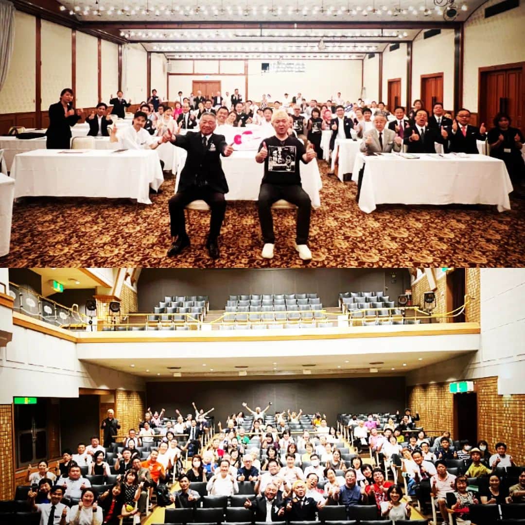 松本隆博のインスタグラム：「。⁡ ⁡下の写真が夜、上の写真が朝…⁡ 久々⁡完徹の顔腫れまくりの。⁡ ⁡…これで講和「ありがとうを仕事に」⁡ ⁡をしたんだな(￣▽￣;)。。⁡ ⁡もっと…見栄えも大切だ💦。。⁡ ⁡⁡さ、昼飯また大盛り喰う🍚(笑)⁡ ⁡⁡ ⁡還暦少年 松本隆博」