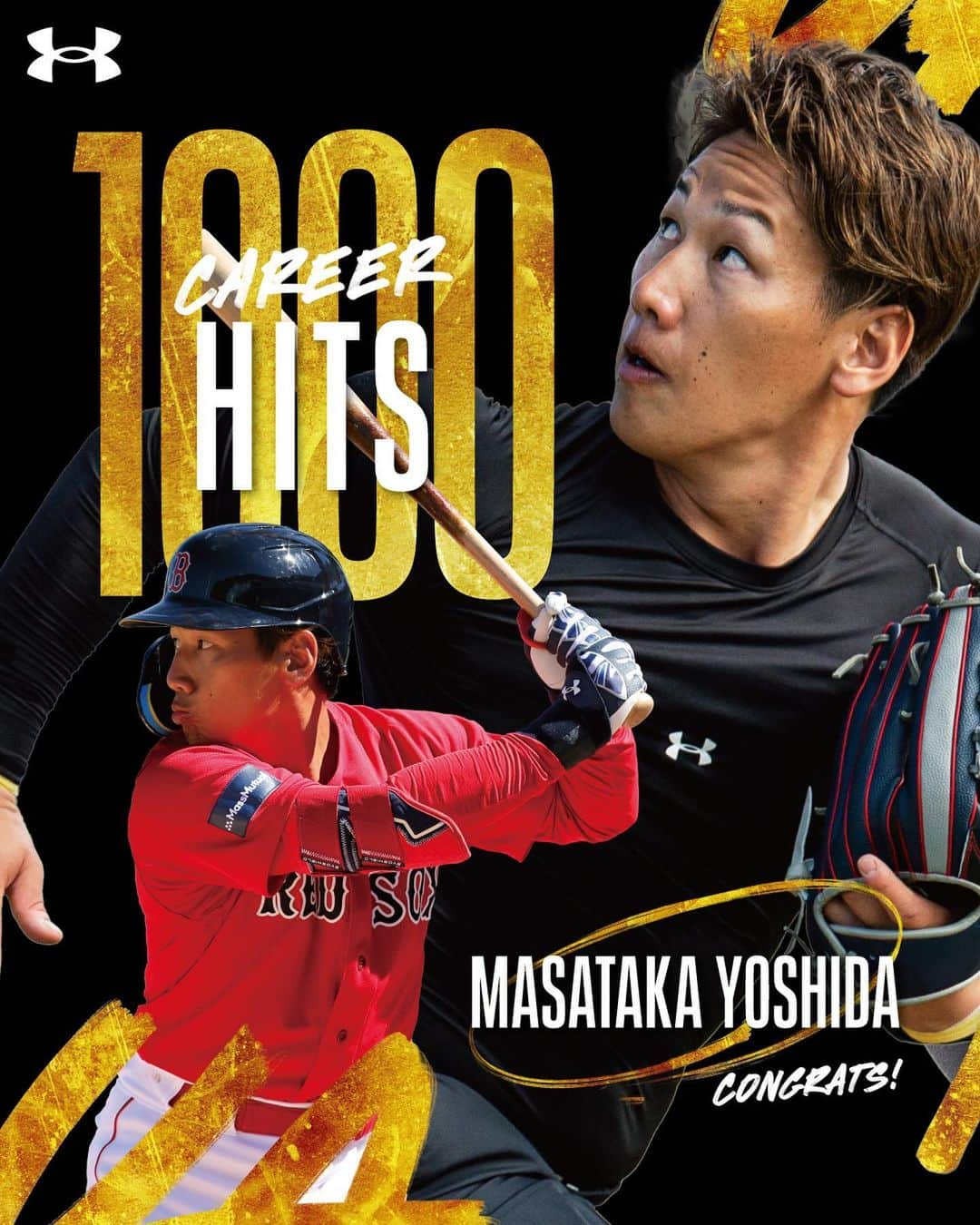 Under Armourさんのインスタグラム写真 - (Under ArmourInstagram)「. 【CONGRATULATIONS】 1,000 CAREER HITS  吉田正尚｜@bh_masataka34   #TeamUA #アンダーアーマー」8月6日 10時30分 - underarmourjp