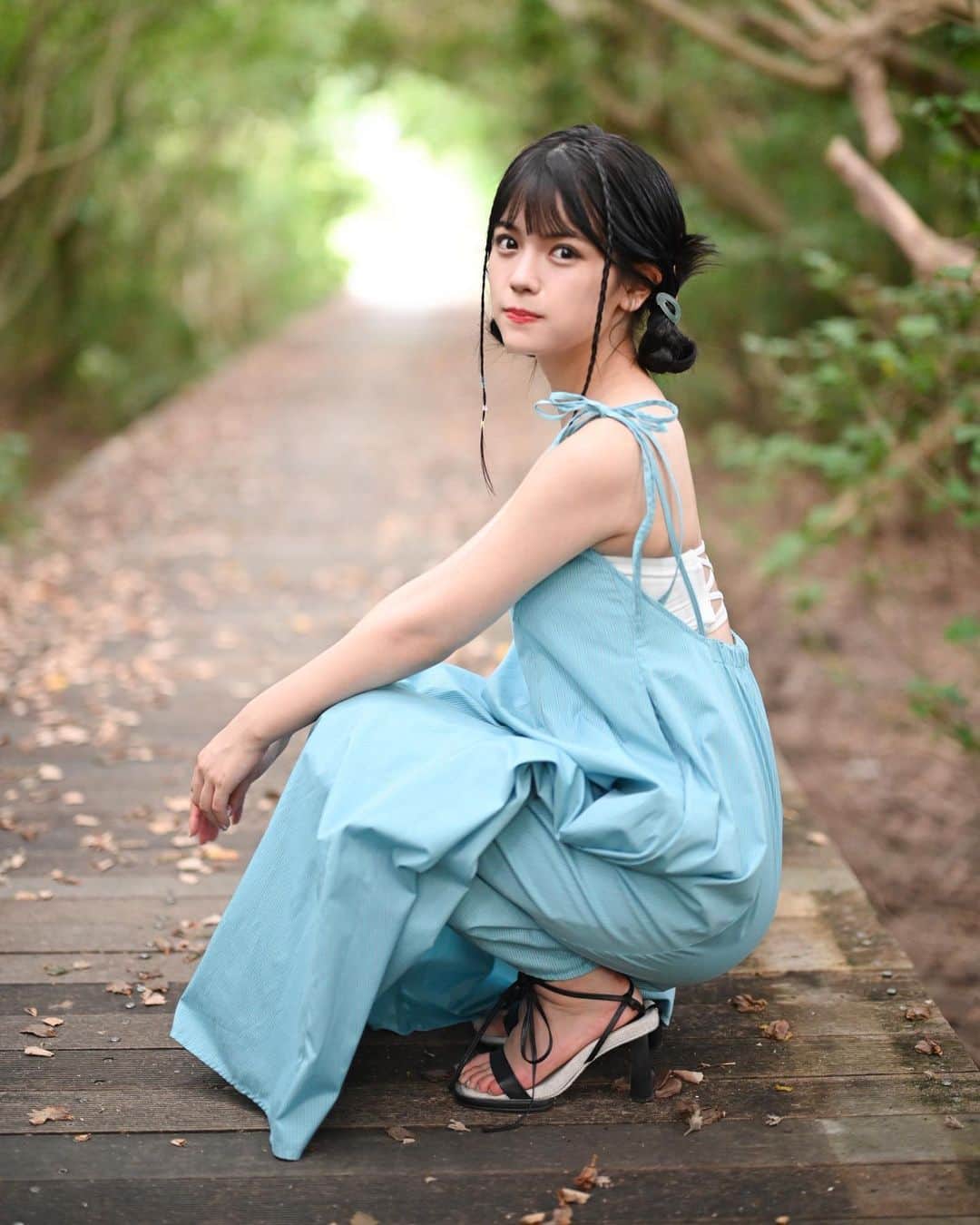 村山優香のインスタグラム：「水色のワンピース初めて𖦹‎' ‐ '𖦹‎‎  #夏 だね」