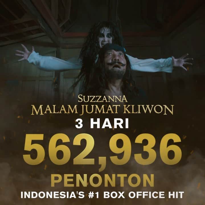 ルナ・マヤのインスタグラム：「Ayo sini-sini ke bioskop ketemu mbak Suzzanna mumpung lagi weekend!   Indonesia’s #1 BOX OFFICE HIT!!! Dalam tiga hari tayang, sudah 562.936 orang yang menyaksikan kebangkitan Suzzanna, GO GO GO🔥  #SuzzannaMalamJumatKliwon」