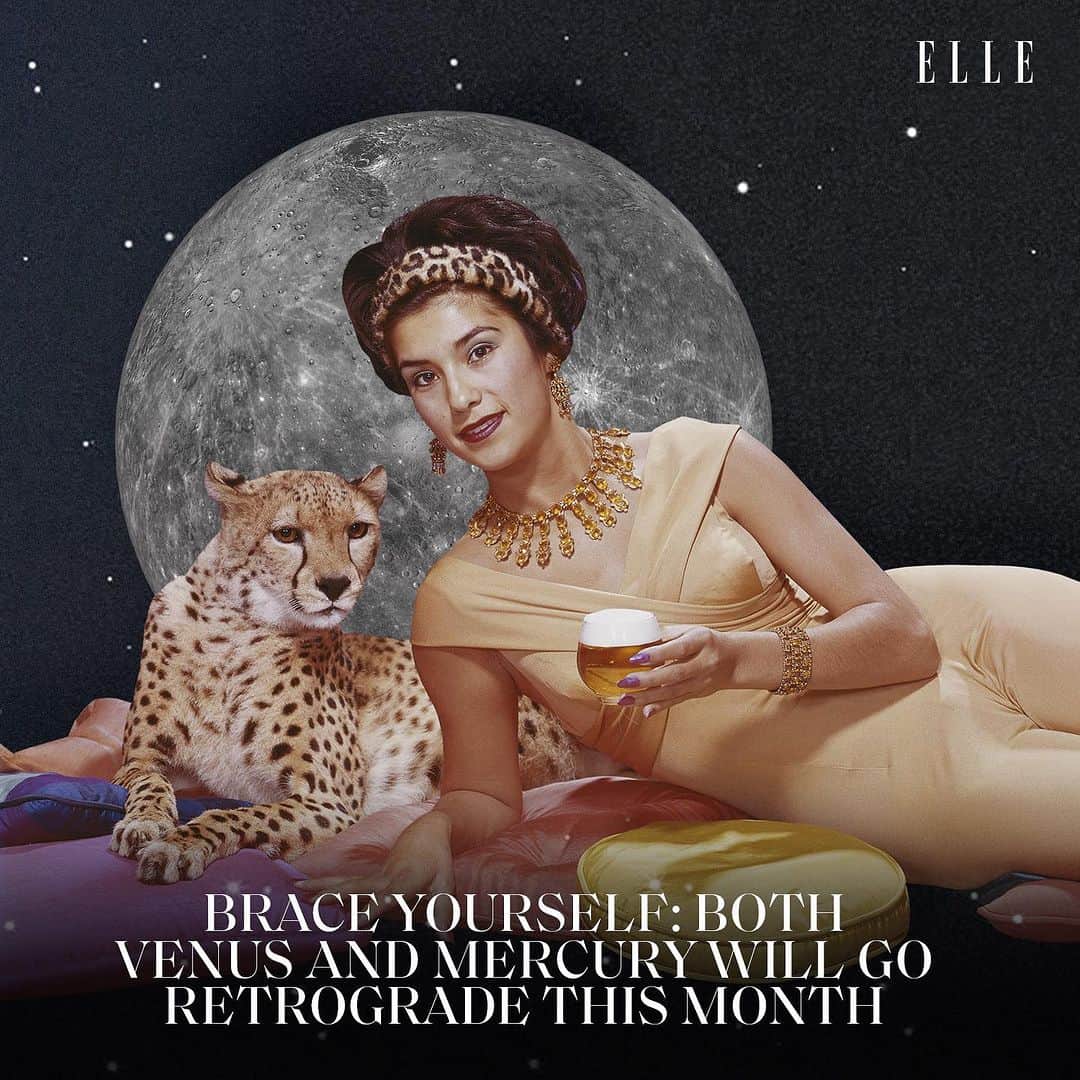 ELLE Magazineのインスタグラム：「Clear your browsing history and delete the questions thread with your festival fuckboy. Not only is romantic Venus retrograde for the entire month of August, but on the 23rd, Mercury joins the retrograde brigade, backing up through Virgo until September 15.  The @astrotwins share what this means for your zodiac sign at the link in bio.」