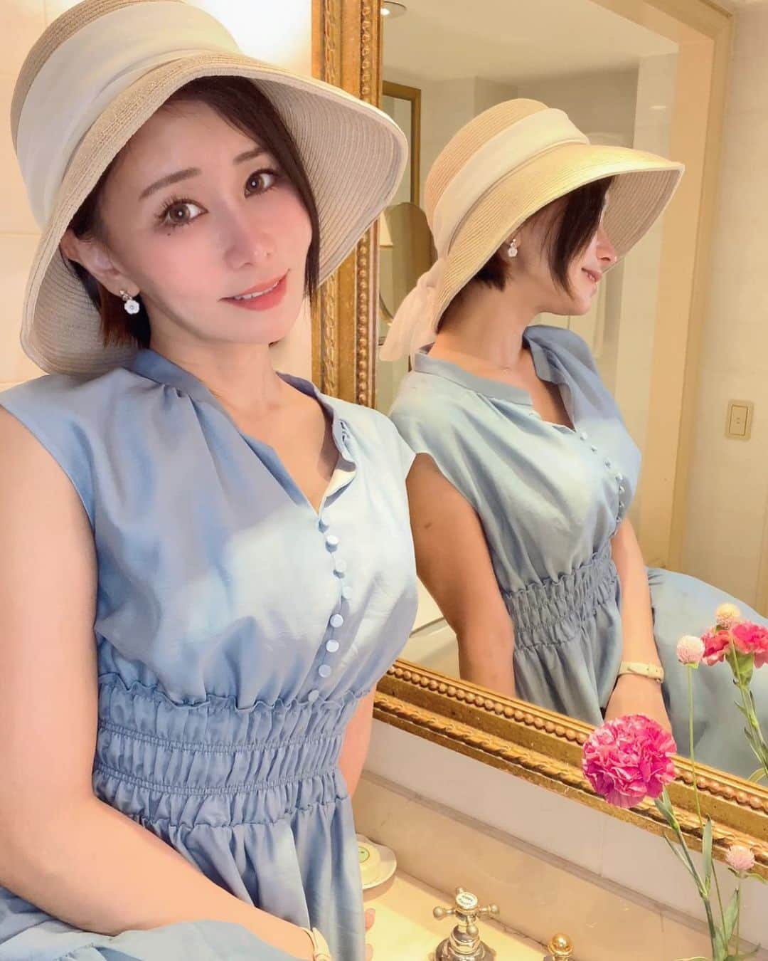 明里ともかさんのインスタグラム写真 - (明里ともかInstagram)「最近お気に入りの帽子です👒 ・ ・ ・ #ホカンス  #ホカンスコーデ」8月6日 16時03分 - akaritomoka2016