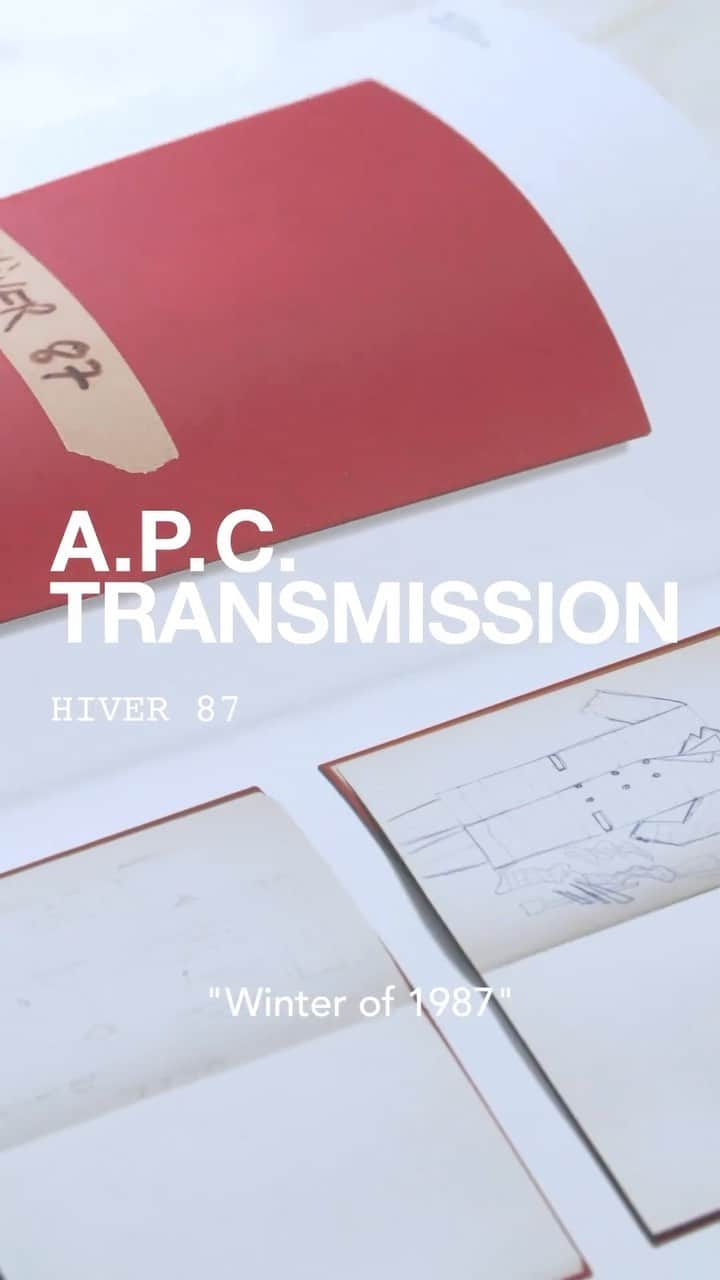アーペーセーのインスタグラム：「How it all started with @jeantouitou   As part of our #APCTransmission series, where we dissect some of the 544 pages of the A.P.C. book published in 2017, Jean takes us all the way back to 1996 when he decided to start his own brand, without labels. His collections were named according to the season and the year, the first being HIVER 87, an A.P.C. winter capsule of men’s ready-to-wear.   #APCParis」