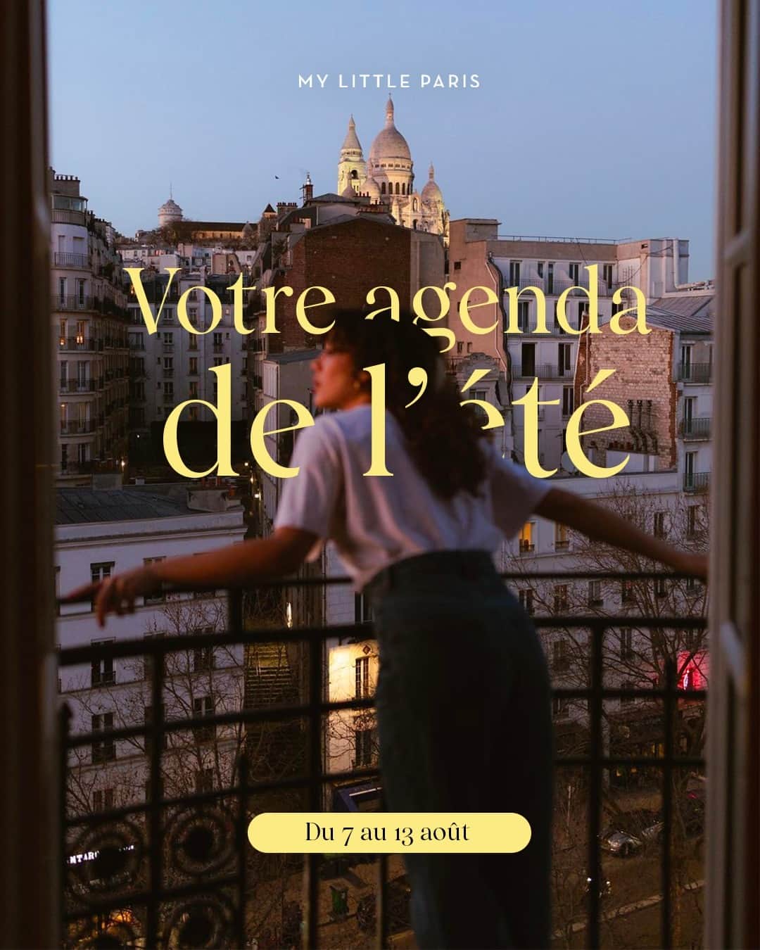のインスタグラム：「Qu’est-ce que ça ferait de vivre à Paris si tous les jours ressemblaient à un dimanche matin d’été ? Ça s’appelle le mois d’août, et voilà quelques idées pour s’occuper la deuxième semaine.  🇬🇧: What would it be like to live in Paris if every day felt like a summer Sunday morning? It's called August, and here are a few ideas to keep you busy during the second week.  (📸: @‌davidignaz, @leferacheval_saintcloud, @‌jeongyeonl_ , @‌maggeneraux, @meshuga.fr, Mucha, @‌piscinejosephinebaker)」