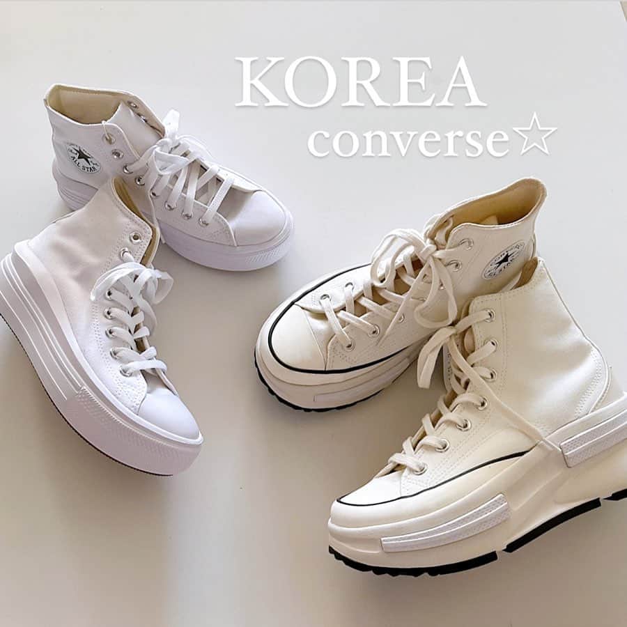 saaaay_kのインスタグラム：「2023.08.06 日本では買えない⁈ 厚底コンバースは韓国旅の戦利品なり🇰🇷✈️ ・  ・ 娘用に一足と おしゃれに敏感な6年生の姪っ子用に もう一足買いました💕💕💕  @converse_kr  #厚底コンバース #韓国土産  右のデザインのほうが人気よね👟✨✨ 125000ウォンで 左のシンプルめなほうが89000ウォンだったかな♩ ・  ・ そのほかの韓国戦利品は スレッズやサブアカでレポしてます🤫🤭🫡 @saaaayy_kk」