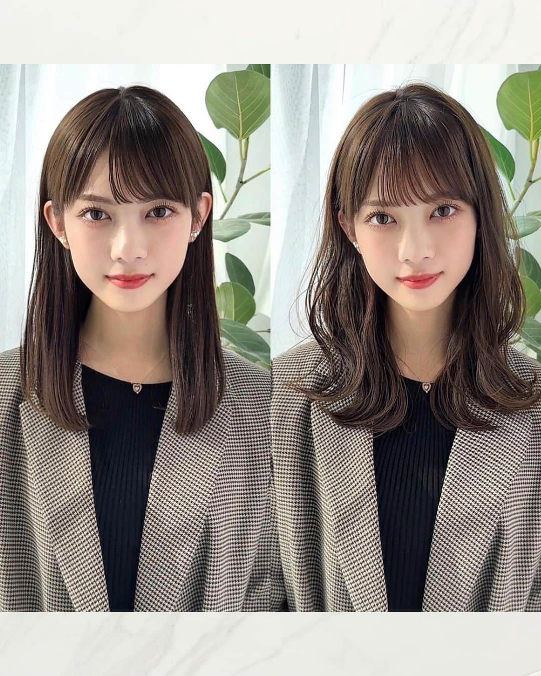 及川天和のインスタグラム：「ストレートorウェーブヘアどっち派ですか？　人気ヘアスタイル☺️✨  内巻きも可愛いし、ミックス巻きも可愛くして２つ楽しんじゃいましょう🫡  ※敷居は高くありません！  似合う髪型を探すならぜひ🌿✨  #前髪　#前髪カット #顔まわりカット #顔周り #サイドバング #シースルーバング #前髪薄め#内巻きワンカール  #グレージュ #オリーブグレージュ」