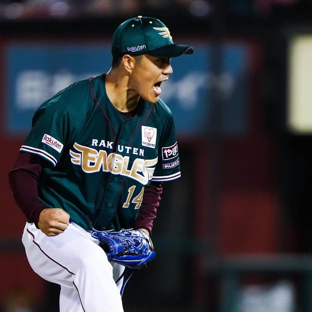 東北楽天ゴールデンイーグルスさんのインスタグラム写真 - (東北楽天ゴールデンイーグルスInstagram)「⚾️  ⚾️E 2-1 M⚾️  則本選手が8回111球4安打1失点5奪三振の好投で6勝目‼️‼️ 9回は松井裕樹選手が締めて25セーブ目✨✨ 打っては小郷選手が初回に先制タイムリー🔥 さらに阿部選手が5回に貴重な追加点となるタイムリー👏🏼👏🏼 村林選手、小郷選手、小深田選手が盗塁でチャンスメイク🦅  #鷲が掴む #rakuteneagles #EAGLESEARTHGREEN  #則本昂大 #阿部寿樹 #小郷裕哉  #小深田大翔  #太田光 #松井裕樹 #伊藤裕季也」8月6日 21時10分 - rakuten_eagles