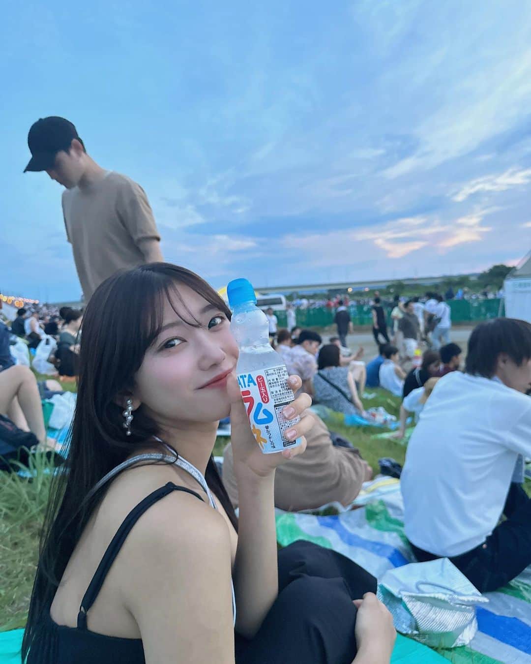 丸山蘭奈のインスタグラム：「念願の長岡花火 空いっぱいに広がる花火がとっても綺麗だった…♡」