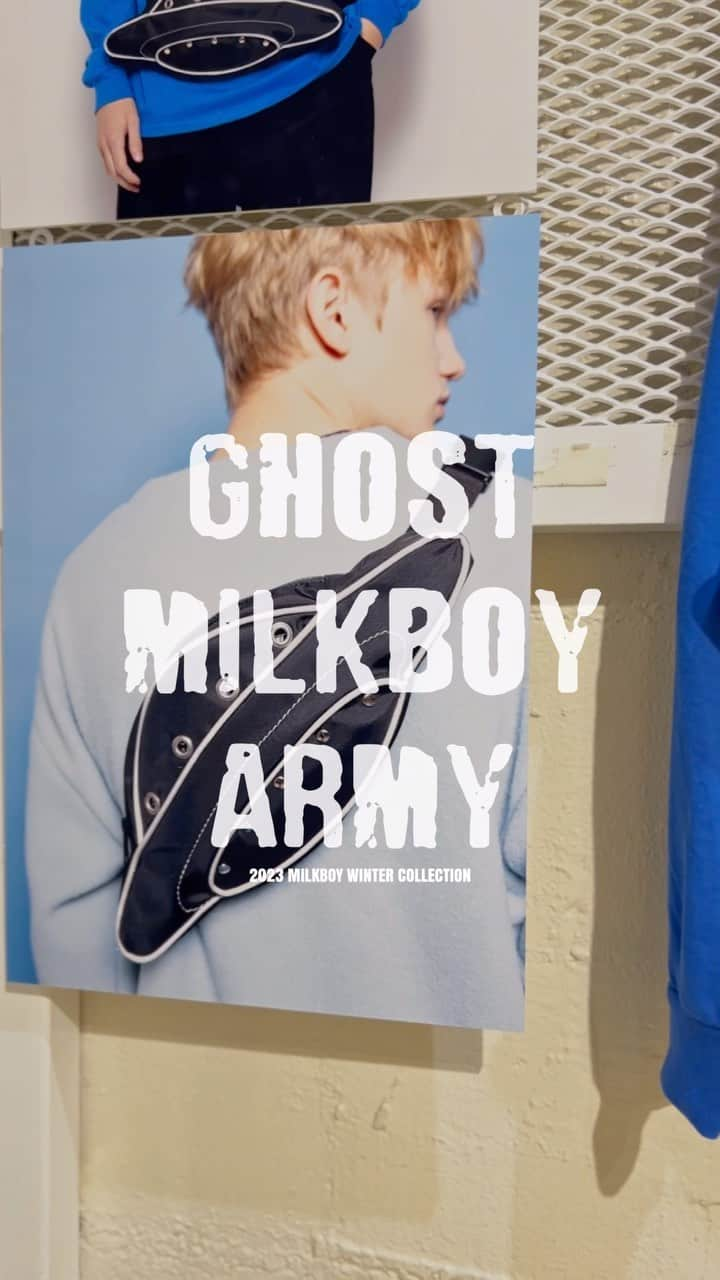 ミルクボーイのインスタグラム：「MILKBOY 2023 WINTER EXIBITION REPORT ! Winterコレクションでは"GHOST ARMY "をテーマに掲げ様々なシリーズを展開！ 新作情報は各SNSで随時更新中です💫  #milkboy」