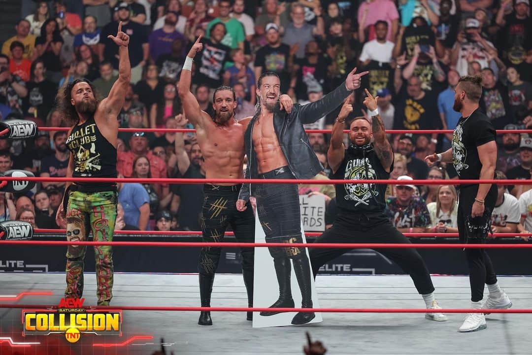 ジェイ・ホワイトのインスタグラム：「Collision Cowboys. #BANGBANGGANG #AEWCollision」