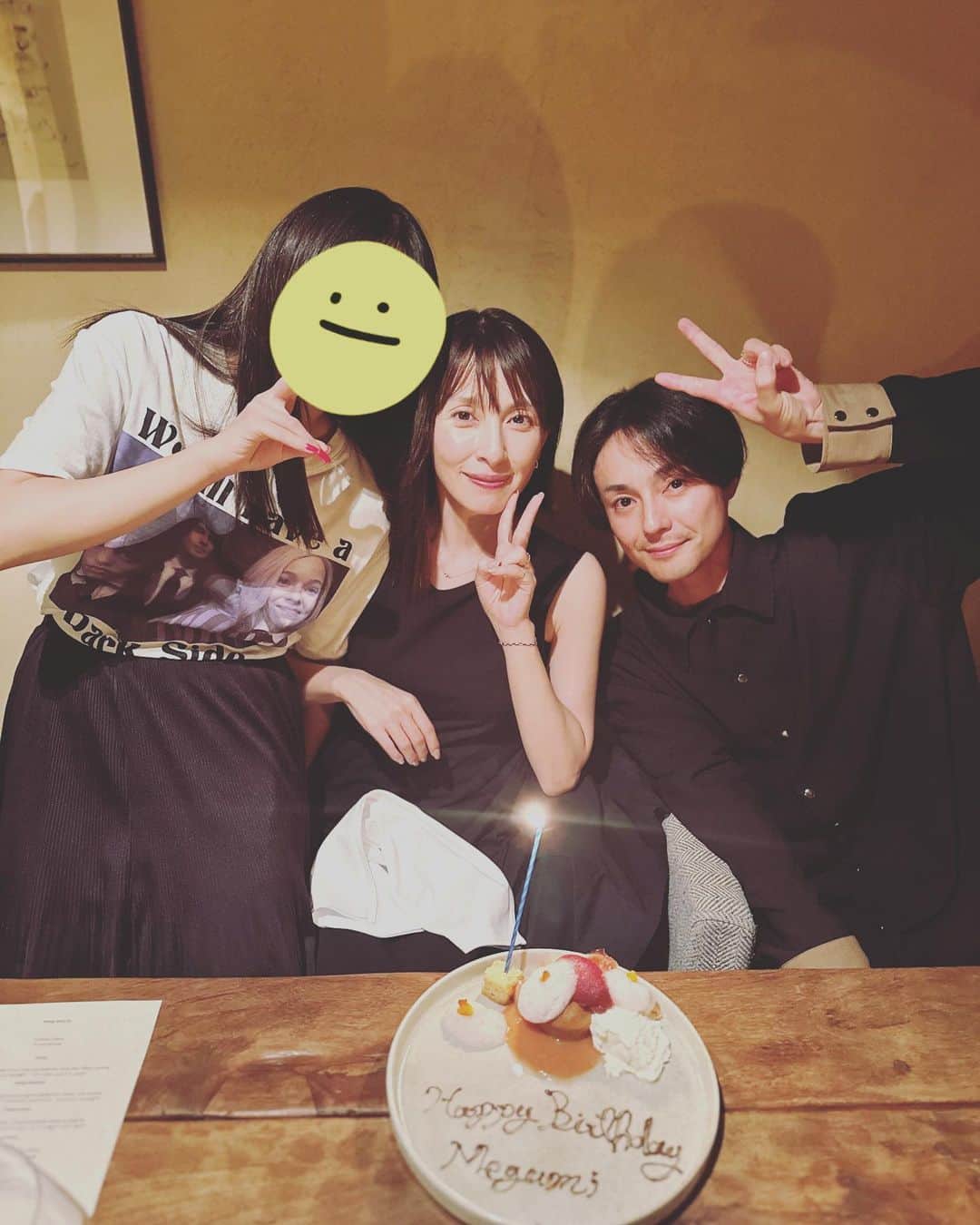 木村了のインスタグラム：「今年もお祝い出来ました。 毎年お祝いしてきて、かれこれ11回目のお祝い🥂 @megumi_okina  おめでとう🎊  #嫁さん誕生日  #いつもありがとう  #おめでとう #今年はイタリアン」