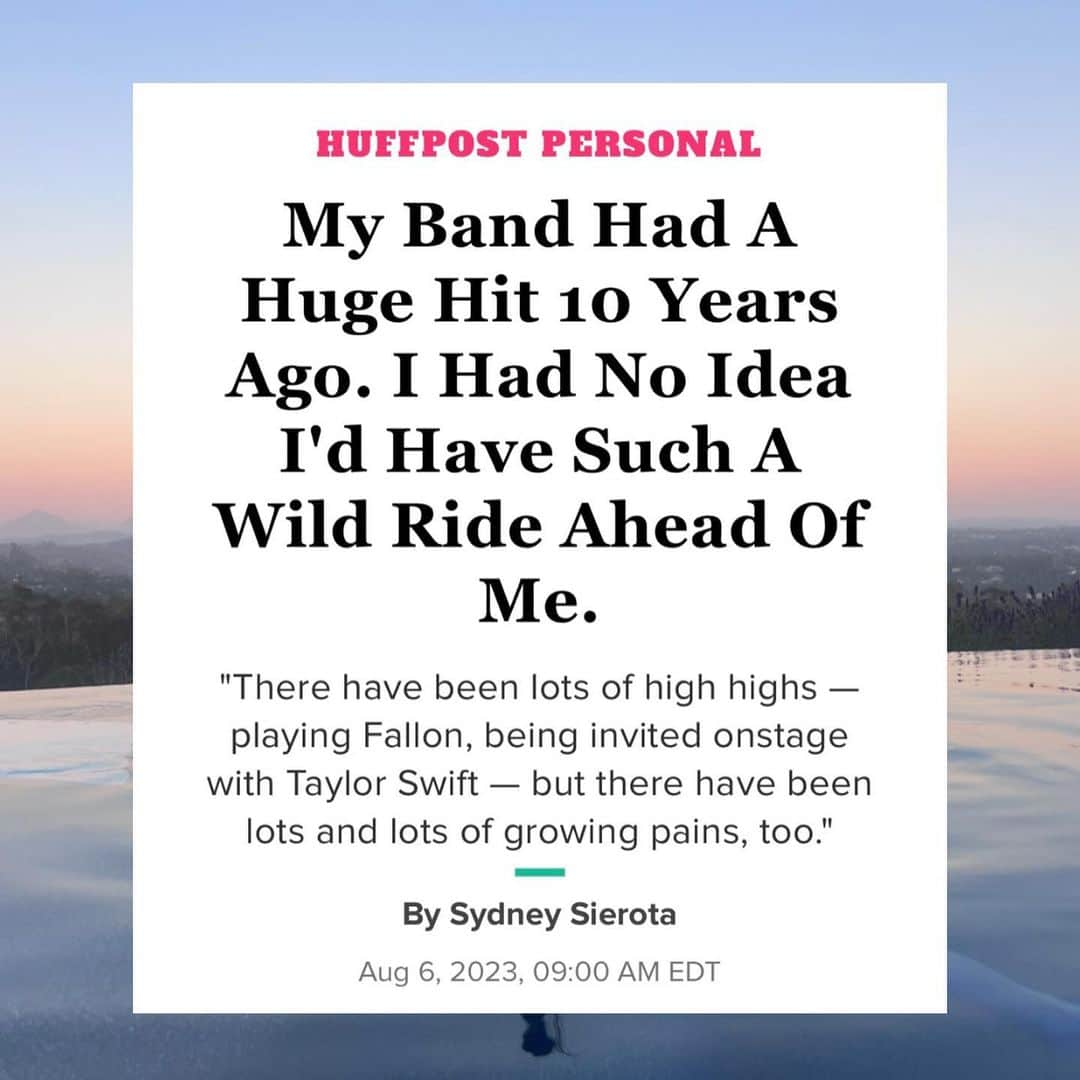 シドニー・シエロタのインスタグラム：「thank you @huffpost for inviting me to share my story. I don’t talk about a lot of these things often (or ever) but now feels like the right time to tell you more, as we embrace this 〚self-titled〛 era 🤍 link in bio to read my full op-ed :)」