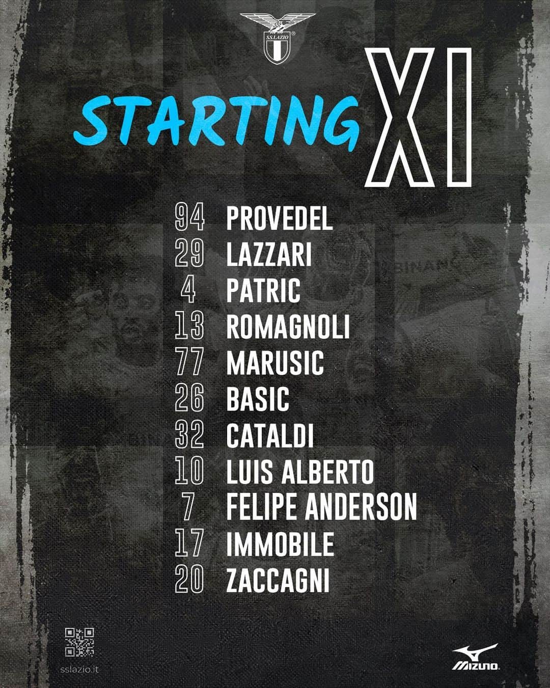 SSラツィオのインスタグラム：「📣 Our Starting XI  #GironaLazio  #CMonEagles 🦅」