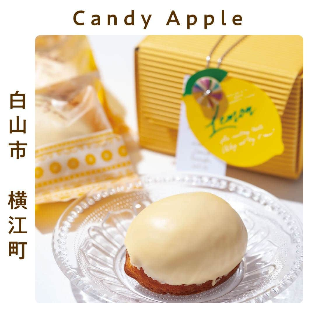 金沢情報 グルメ専用アカウント（ランチ カフェ ラーメン）のインスタグラム：「【#PR】「cake shop Candy Apple（キャンディーアップル）」は、はじけるレモンの香り。常温でも冷やしてもお好みで🍋🍋  ＝＝＝＝＝＝＝＝＝＝＝＝＝＝＝＝＝＝＝＝＝＝＝＝＝＝＝ cake shop Candy Apple（キャンディーアップル） （@cakeshop.candy_apple） 白山市横江町63 10:30〜18:00（土日祝は〜17:30） 定休／月曜、不定休  駐車場／5台 ＝＝＝＝＝＝＝＝＝＝＝＝＝＝＝＝＝＝＝＝＝＝＝＝＝＝＝  「レモンケーキ 4個入り」（￥1,242）。  アップルパイで人気の同店から、毎年好評の夏季限定レモンケーキが登場！  しっとり生地とレモンチョコの相性が🍰🍋 4個入り、8個入り、バラ売りもあり。  >>>その他のグルメスポットは（@kanazawa_joho_gourmet）にて  #石川県 #石川 #金沢市 #金沢 #金沢グルメ」