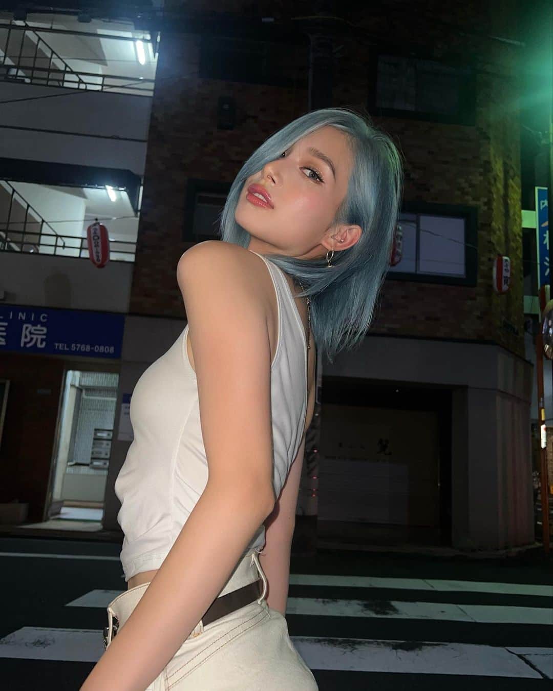南部桃伽さんのインスタグラム写真 - (南部桃伽Instagram)「ニューヘア🩵🩵🩵🩵 やっとずーっとやってみたかったカラーに！！！ hair color @tsuyoshi_saito   もうすぐ戻すから一瞬の楽しみ🫶🏼」8月7日 19時31分 - momoka_nanbu