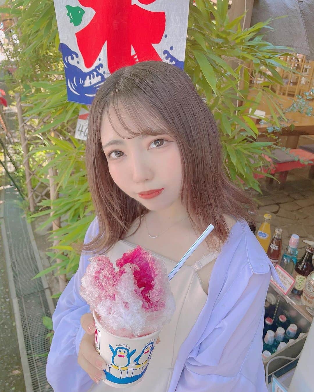 枡川茉衣のインスタグラム：「かき氷食べるって、夏って感じ🍧」