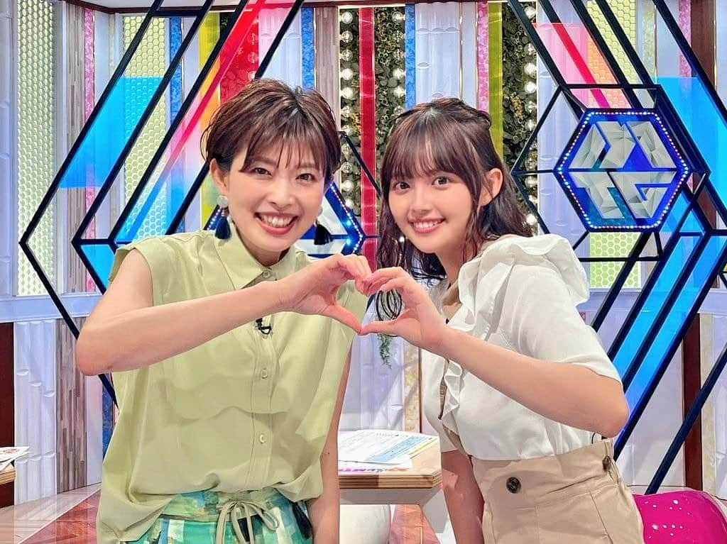 林マオのインスタグラム：「(*´∇｀*)  OA終わってしまいましたが、  #森日菜美 さんと❤️  癒された(*´∇｀*)  #読売テレビ#ネタバレ」