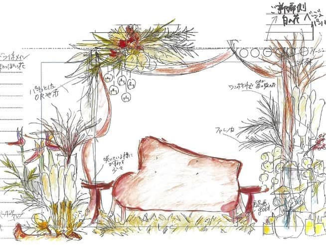 エヴァウイン小山プレミアムスィーツのインスタグラム：「.* メインソファー .ﾟ.  ゲストとの距離がグッと 近くなるメインソファーには✨ おふたりのこだわりが たっぷりと詰め込まれています⸜ 🌷 ⸝  お花専門スタッフが💐 お打ち合わせでスケッチした絵を基に 素敵なメイン装花が完成します！！🌸✨  #エヴァウィン小山 #エヴァウイン小山プレミアムスィーツ #エヴァ婚 #小山結婚式場　 #小山式場　 #小山花嫁　 #結婚式　 #栃木花嫁　 #結婚式場探し #結婚式場選び #結婚式場見学  #結婚式ドレス   #結婚式ブーケ   #メインソファー  #メイン装花  #高砂装花   #高砂装飾  #高砂ソファ   #高砂コーディネート   #高砂席   #お花好き   #フラワー   #フラワーデザイン   #結婚式写真  #プレプレ花嫁　 #プレ花嫁デビュー #プレ花嫁準備 #栃木結婚式場　 #栃木結婚式 #結婚式準備」